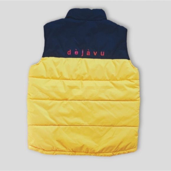 Dejavu Puffer Sporty Vest Blue/Yellow Colour Block - Picture 2 of 5